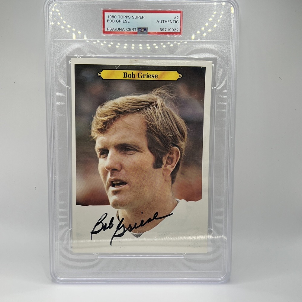 1980 Topps SUPER Football #2‎ BOB GRIESE PSA Authentic Auto Miami Dolphins POP 1
